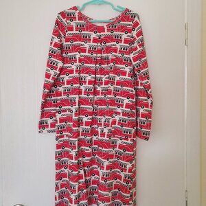 NWOT Winter Water Factory organic cotton fire truck dress size 8